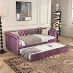Christopher Knight Home Upholstered Tufted Button Velvet Daybed with Trundle