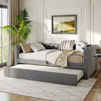 Christopher Knight Home Upholstered Tufted Button Velvet Daybed with Trundle