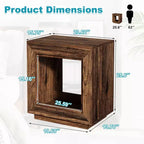 TUYOHW Rustic Walnut Finish Wood End Table,Heavy-Duty Nightstand with Ample Storage,Bedroom & Living Room Side Table