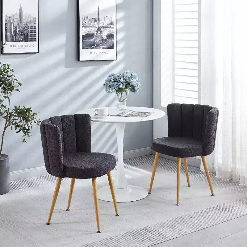 Lot de 2 chaises de salle à manger rembourrées, chaises d'appoint ergonomiques avec pieds en métal pour salon et salle à manger
