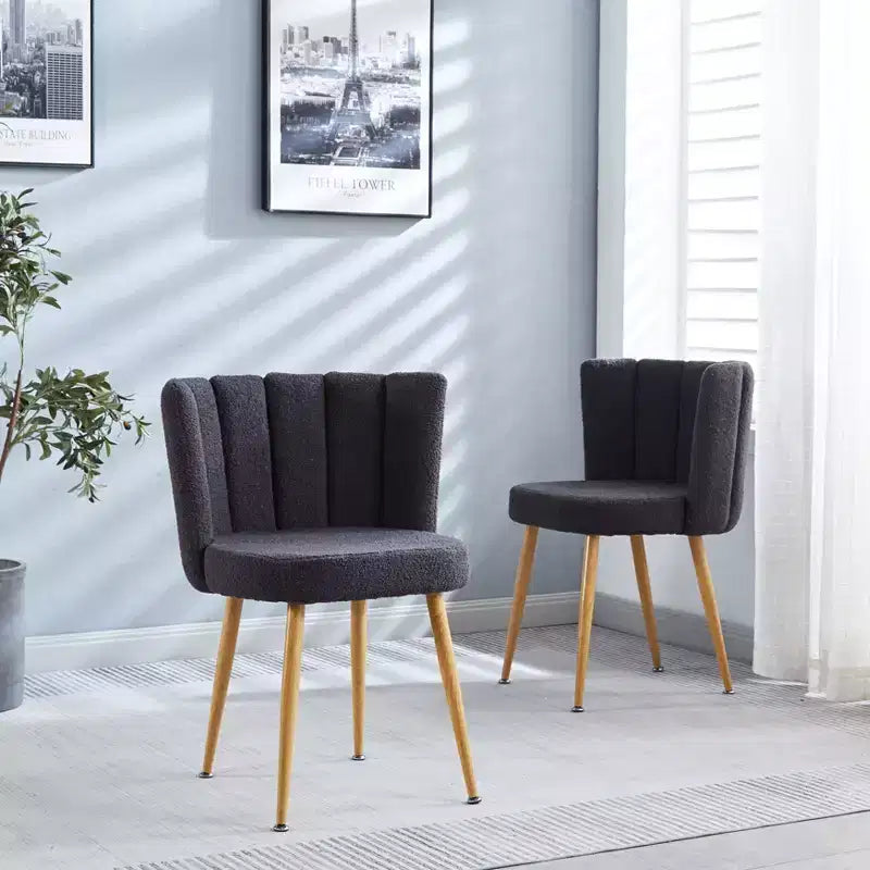 Lot de 2 chaises de salle à manger rembourrées, chaises d'appoint ergonomiques avec pieds en métal pour salon et salle à manger