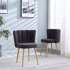 Lot de 2 chaises de salle à manger rembourrées, chaises d'appoint ergonomiques avec pieds en métal pour salon et salle à manger