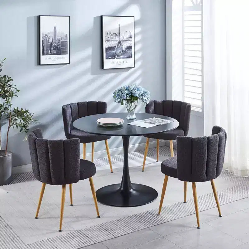 Lot de 2 chaises de salle à manger rembourrées, chaises d'appoint ergonomiques avec pieds en métal pour salon et salle à manger