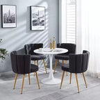 Lot de 2 chaises de salle à manger rembourrées, chaises d'appoint ergonomiques avec pieds en métal pour salon et salle à manger