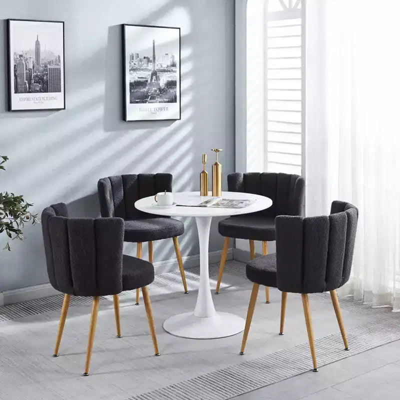 Lot de 2 chaises de salle à manger rembourrées, chaises d'appoint ergonomiques avec pieds en métal pour salon et salle à manger