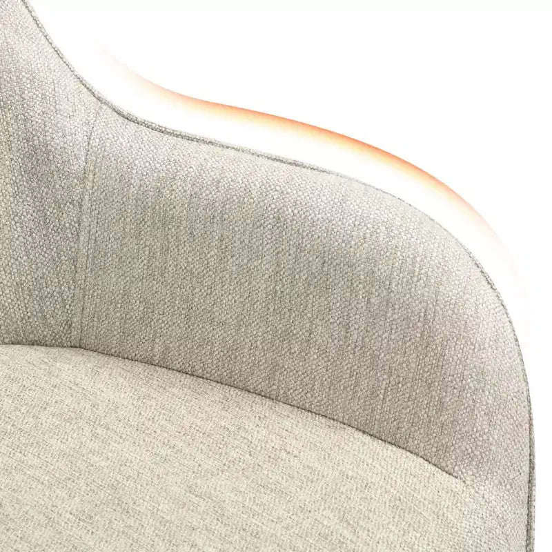 Bekrvio 25 Tabouret de comptoir pivotant, lot de 1, assise en lin rembourrée de 4,33 avec dossier, accoudoirs, cadre en bois d'hévéa, tabouret de bar moderne du milieu du siècle, sable
