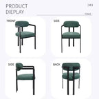 TUYOHW 2 PCS Kitchen Chairs with Matte Metal Legs,Boucle Dining Chairs with Open & Curved Backrest,Ergonomic Dining Room Chairs for Living Room