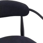 TUYOHW 2 PCS Kitchen Chairs with Matte Metal Legs,Boucle Dining Chairs with Open & Curved Backrest,Ergonomic Dining Room Chairs for Living Room