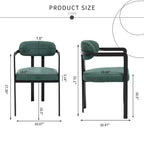 TUYOHW 2 PCS Kitchen Chairs with Matte Metal Legs,Boucle Dining Chairs with Open & Curved Backrest,Ergonomic Dining Room Chairs for Living Room