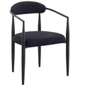 TUYOHW 2 PCS Kitchen Chairs with Matte Metal Legs,Boucle Dining Chairs with Open & Curved Backrest,Ergonomic Dining Room Chairs for Living Room