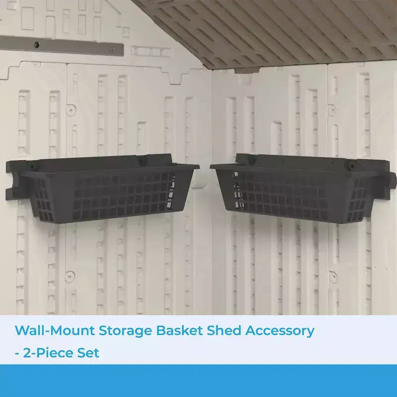 Suncast Lot de 12 paniers en résine de 63,5 x 18,4 cm, accessoire pour abri de jardin, noir