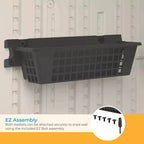 Suncast Lot de 12 paniers en résine de 63,5 x 18,4 cm, accessoire pour abri de jardin, noir