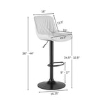 Roundhill Furniture Kovyn Contemporary Adjustable Barstool with Faux Leather Swivel Seats, Set of 2