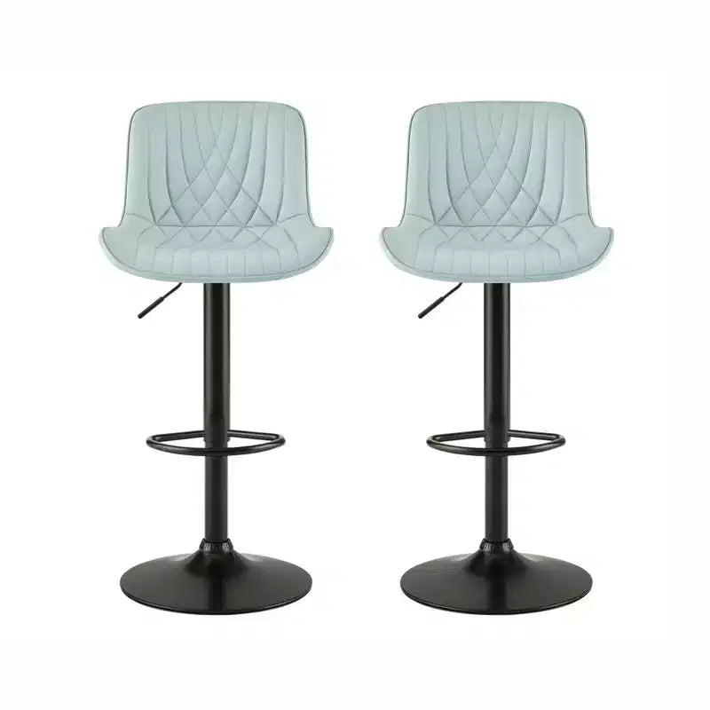 Roundhill Furniture Kovyn Contemporary Adjustable Barstool with Faux Leather Swivel Seats, Set of 2