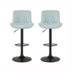 Roundhill Furniture Kovyn Contemporary Adjustable Barstool with Faux Leather Swivel Seats, Set of 2