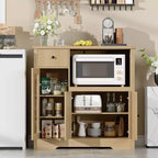 Storage Cabinet with Adjustable Shelves & Microwave Stand, Buffet Sideboard with Drawer, Single and Double Doors for Kitchen, Dining Room