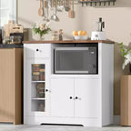Storage Cabinet with Adjustable Shelves & Microwave Stand, Buffet Sideboard with Drawer, Single and Double Doors for Kitchen, Dining Room