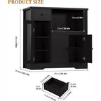 Storage Cabinet with Adjustable Shelves & Microwave Stand, Buffet Sideboard with Drawer, Single and Double Doors for Kitchen, Dining Room
