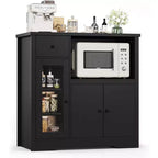 Storage Cabinet with Adjustable Shelves & Microwave Stand, Buffet Sideboard with Drawer, Single and Double Doors for Kitchen, Dining Room