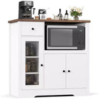 Storage Cabinet with Adjustable Shelves & Microwave Stand, Buffet Sideboard with Drawer, Single and Double Doors for Kitchen, Dining Room