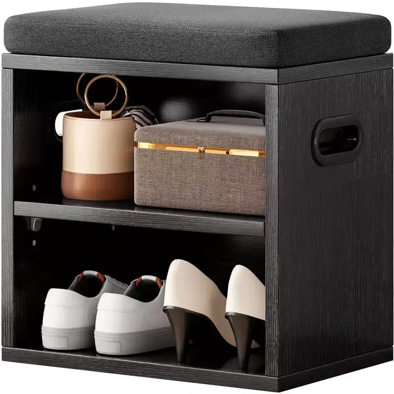 TUYOHW Cushioned Small Shoe Bench with Storage and Seating, Multi-color Entryway Shoe Rack, Versatile Shoe Organizer for Entryway