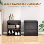 TUYOHW Cushioned Small Shoe Bench with Storage and Seating, Multi-color Entryway Shoe Rack, Versatile Shoe Organizer for Entryway