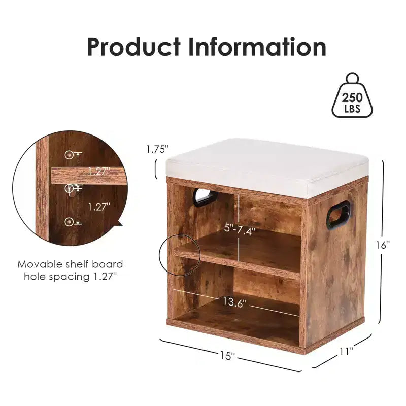 TUYOHW Cushioned Small Shoe Bench with Storage and Seating, Multi-color Entryway Shoe Rack, Versatile Shoe Organizer for Entryway