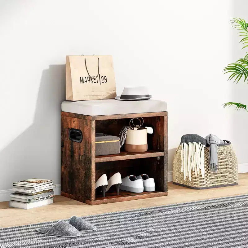 TUYOHW Cushioned Small Shoe Bench with Storage and Seating, Multi-color Entryway Shoe Rack, Versatile Shoe Organizer for Entryway