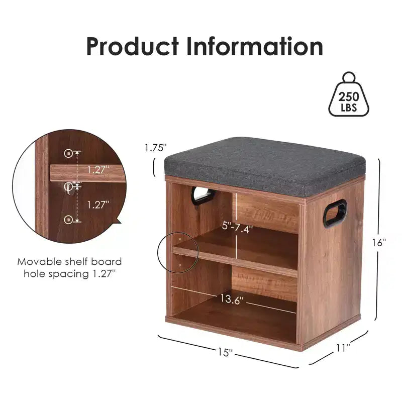 TUYOHW Cushioned Small Shoe Bench with Storage and Seating, Multi-color Entryway Shoe Rack, Versatile Shoe Organizer for Entryway