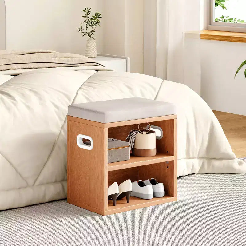 TUYOHW Cushioned Small Shoe Bench with Storage and Seating, Multi-color Entryway Shoe Rack, Versatile Shoe Organizer for Entryway