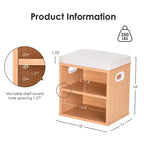 TUYOHW Cushioned Small Shoe Bench with Storage and Seating, Multi-color Entryway Shoe Rack, Versatile Shoe Organizer for Entryway