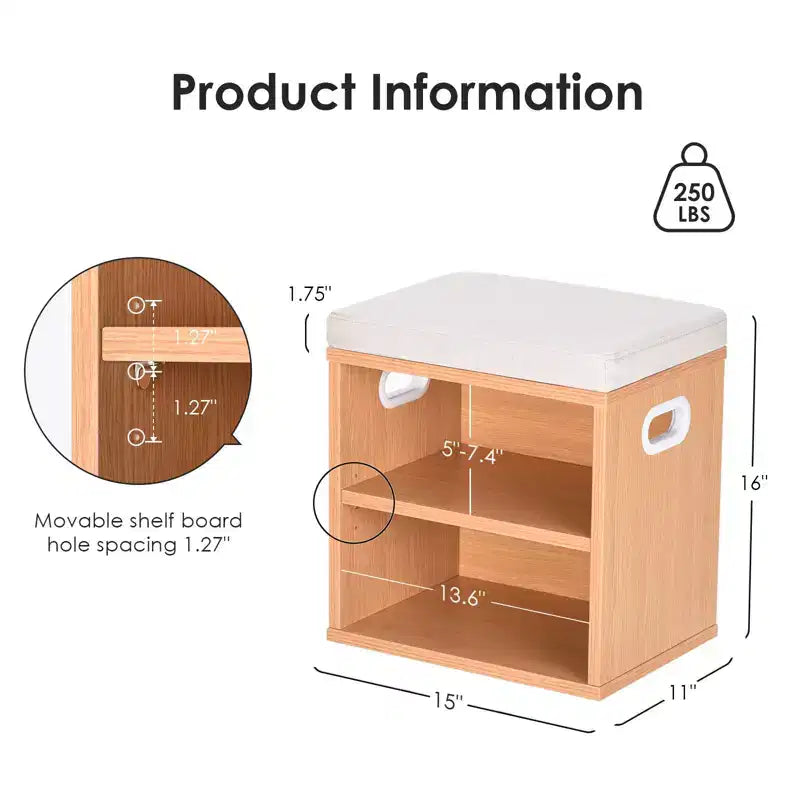 TUYOHW Cushioned Small Shoe Bench with Storage and Seating, Multi-color Entryway Shoe Rack, Versatile Shoe Organizer for Entryway