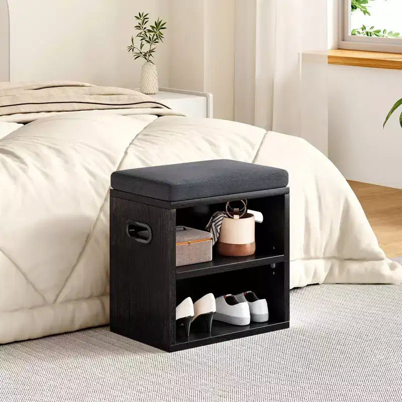 TUYOHW Cushioned Small Shoe Bench with Storage and Seating, Multi-color Entryway Shoe Rack, Versatile Shoe Organizer for Entryway