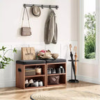 TUYOHW Cushioned Small Shoe Bench with Storage and Seating, Multi-color Entryway Shoe Rack, Versatile Shoe Organizer for Entryway