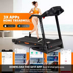 Tapis de course électrique pliable Whisen, machine d'entraînement de 3,5 CV pour la course et la marche avec 12 programmes prédéfinis, inclinaison, commandes de vitesse sur les mains courantes