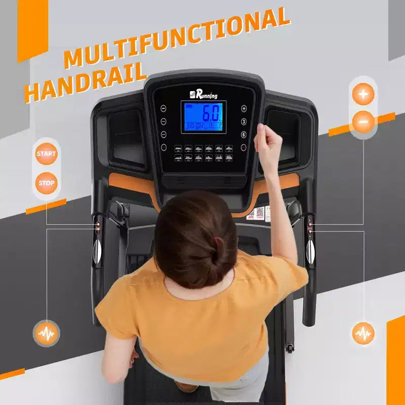 Tapis de course électrique pliable Whisen, machine d'entraînement de 3,5 CV pour la course et la marche avec 12 programmes prédéfinis, inclinaison, commandes de vitesse sur les mains courantes