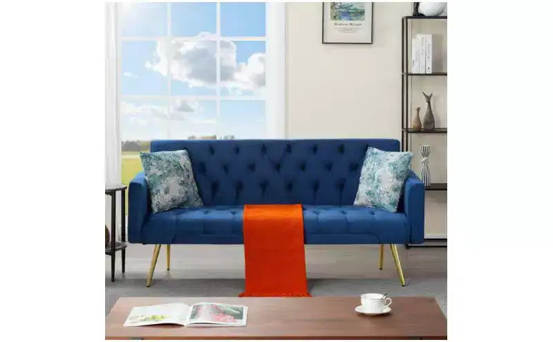 Okak Modern Button Tufted Convertible Sleeper Sofa Bed with Adjustable Back,Upholstered Futon Sofa Couch for Living Room,Apartment