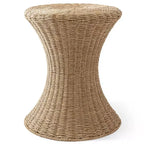 Casafield Hourglass Accent Table - Natural, Seagrass Hyacinth Side Table, Woven Boho Wicker End Table for Living Room, Bedroom, Entryway