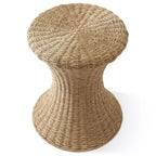 Table d'appoint Casafield Hourglass - Naturelle, table d'appoint en jacinthe de mer, table d'appoint en osier tressé de style bohème pour salon, chambre à coucher, entrée