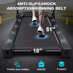 Tapis de course pliable Whisen, machine de course à pied avec 12 programmes prédéfinis, inclinaison – Noir et rouge