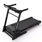 Tapis de course pliable Whisen, machine de course à pied avec 12 programmes prédéfinis, inclinaison – Noir et rouge
