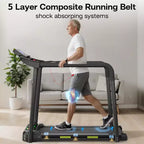 Tapis de marche Whisen pour personnes âgées, machine d'exercice pliable avec conception structurelle stable et sûre - Noir