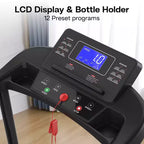Tapis de marche Whisen pour personnes âgées, machine d'exercice pliable avec conception structurelle stable et sûre - Noir