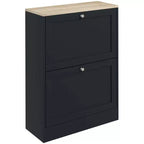 HOMCOM Slim Shoe Cabinet for Entryway, Modern Hidden Shoe Storage Cabinet with 2 Flip Drawers and Adjustable Shelves for 8-12 Pairs of Shoes