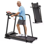 Tapis de course pliable Whisen Walking, avec mains courantes étendues pour la récupération physique - Noir et orange