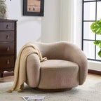 Christopher Knight Home Selma Wooden Base Boucle Upholstered 360 Swivel Chair