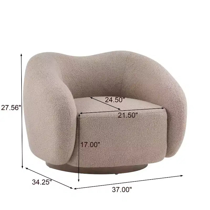 Christopher Knight Home Selma Wooden Base Boucle Upholstered 360 Swivel Chair