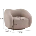 Christopher Knight Home Selma Wooden Base Boucle Upholstered 360 Swivel Chair