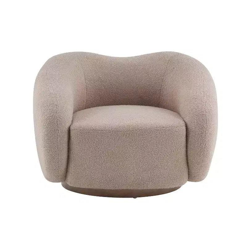 Christopher Knight Home Selma Wooden Base Boucle Upholstered 360 Swivel Chair