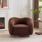 Christopher Knight Home Selma Wooden Base Boucle Upholstered 360 Swivel Chair